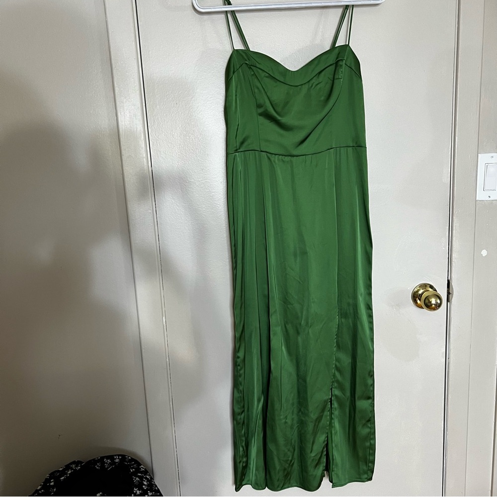 Satin Green Dress